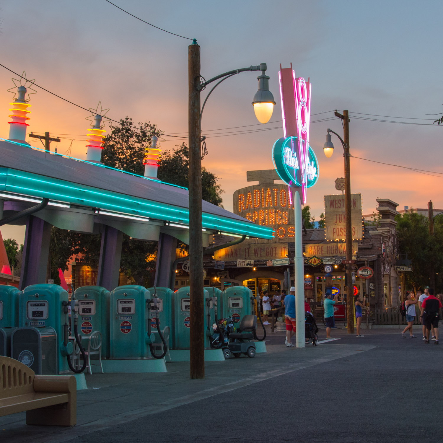 Flo's V8 Cafe at Golden Hour